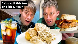 Brits try Southern Biscuits and Gravy for the first time!