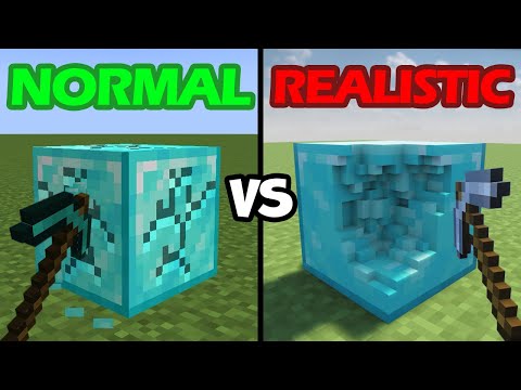 mining physics: realistic vs normal minecraft