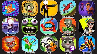 BowMaster,Zombie Tsunami,Hill Climb Racing,Fishdom,Stupid Zombies 2,Stealth Master,Rage Road,PvZ 2 screenshot 5