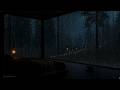 Heavy Rain on Floor-to-Ceiling Windows | Rain & Distant Thunder for Deep Sleep — 8 Hours