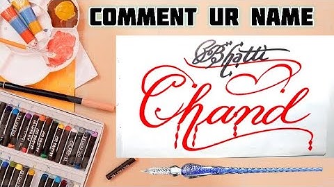 Chand Bhatti Name Signature Calligraphy Status | How to Draw, Cursive Calligraphy with Cut Marker