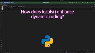 How does locals() enhance #dynamic coding? Unlock #dynamic #coding with locals() in Python!