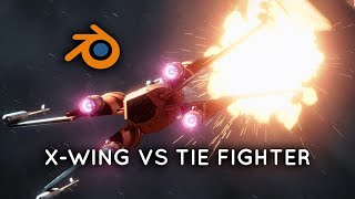 X-Wing vs TIE Fighter | Blender Eevee Breakdown