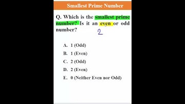 Smallest Prime Number - Even or Odd #shorts #maths #numbers #prime