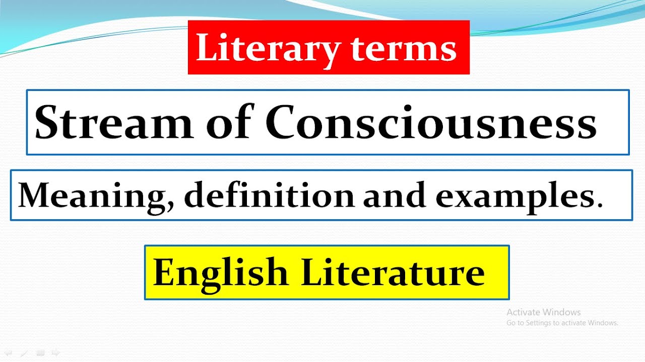 Stream of Consciousness|Literary terms|English Literature| Master Cadre ...