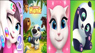 2Talking Angela vs my talking hank 🥰🧡 vs my talking pan 🥰🤩😍