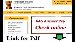 Ras Pre 2021  Answer Key Released  Ras 2021 Prelims  Answer Key upsc path