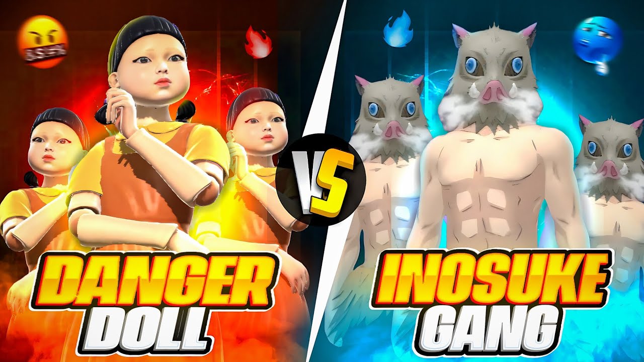SQUID GAME DOLLS VS INPSUKE GANG | FREEFIRE FUNNY VERSUS 🤣 { RAW VIDEO }