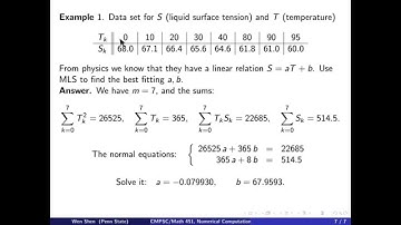 ch8 1. Least Squares Method. Linear Regression. Wen Shen
