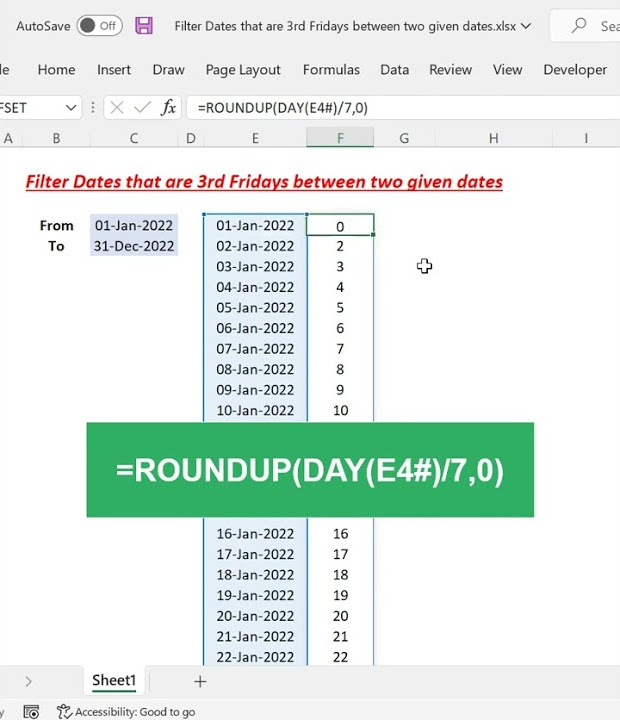 Filter dates that are 3rd fridays between two given dates youtube