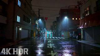 [ASMR] Rainy Night Walk in Empty Winter Alleys | Tokyo, Japan | 4K/HDR