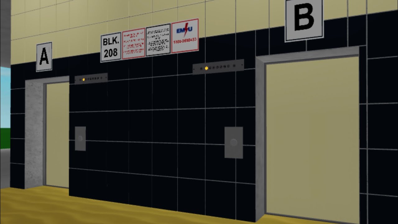 HDB Lift at Block 208 on Roblox - YouTube