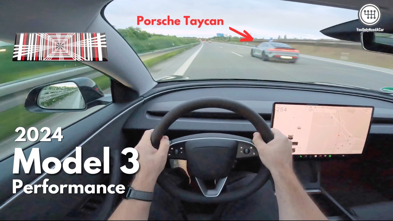 2024 TESLA MODEL 3 PERFORMANCE (460Hp) TOP SPEED *263km/h* ON THE GERMAN AUTOBAHN
