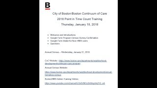 2018 Boston CoC Non HMIS User Point in Time Count Submission