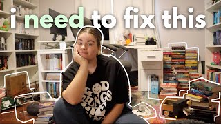 CLEAN WITH ME: bookshelf reorganization, unhaul, revamping my home library & office! *MOTIVATION*