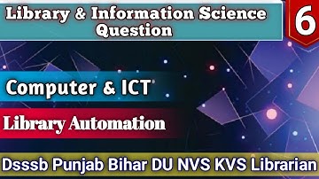 Library computer ICT(Information & communication technology) and library automation based MCQ 6