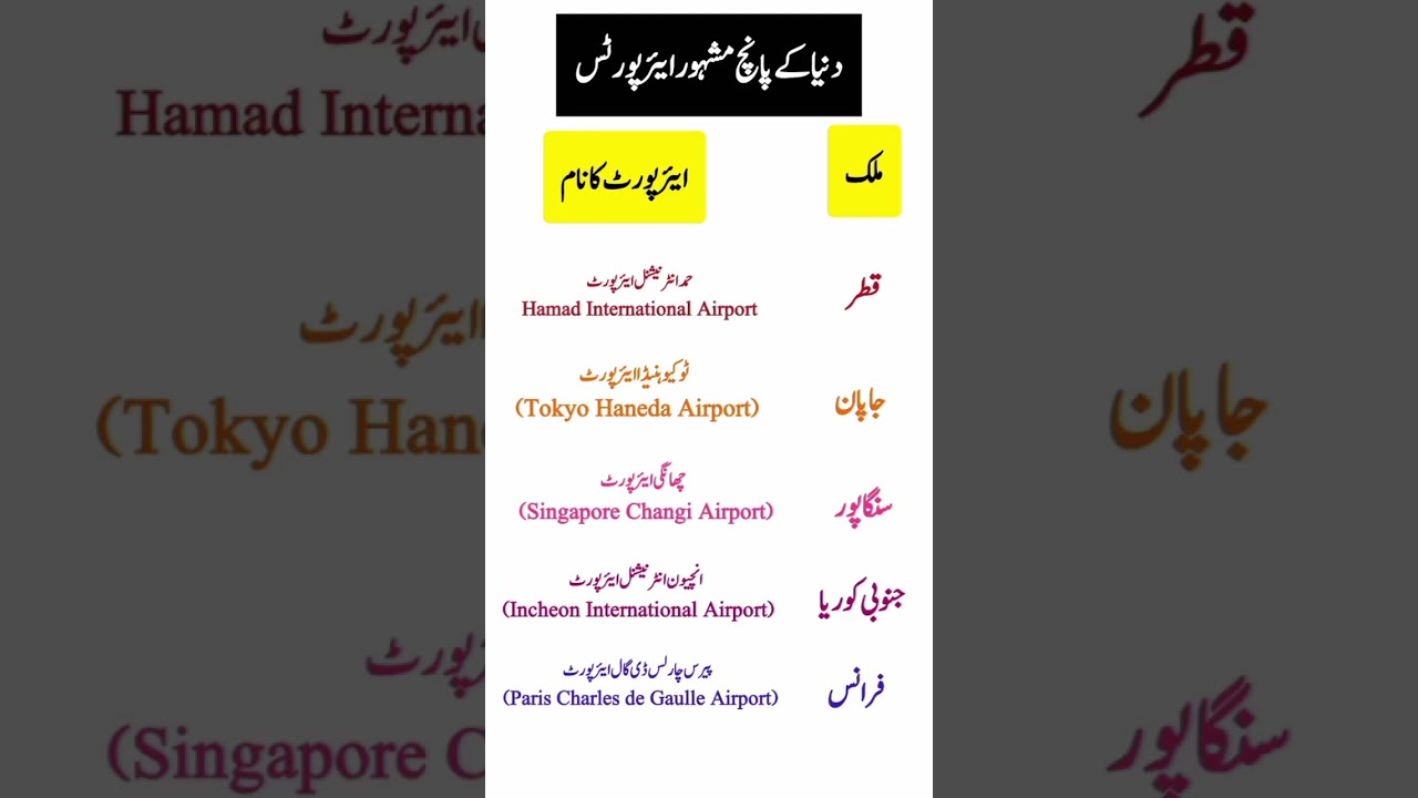 ✈️ Top 5 Most Famous Airports in the World 🌍