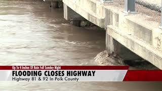 Flooding Closes Highway In Polk County