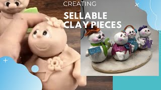 How to create sellable clay pieces/snowman family polymer clay tutorial