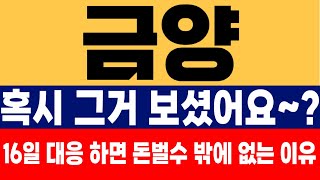 [금양] 5,6월 에스엠랩 공장 증설 확정! 16일 대응 하면 돈벌수 밖에 없는 이유! #금양 #장희빈 #장교수