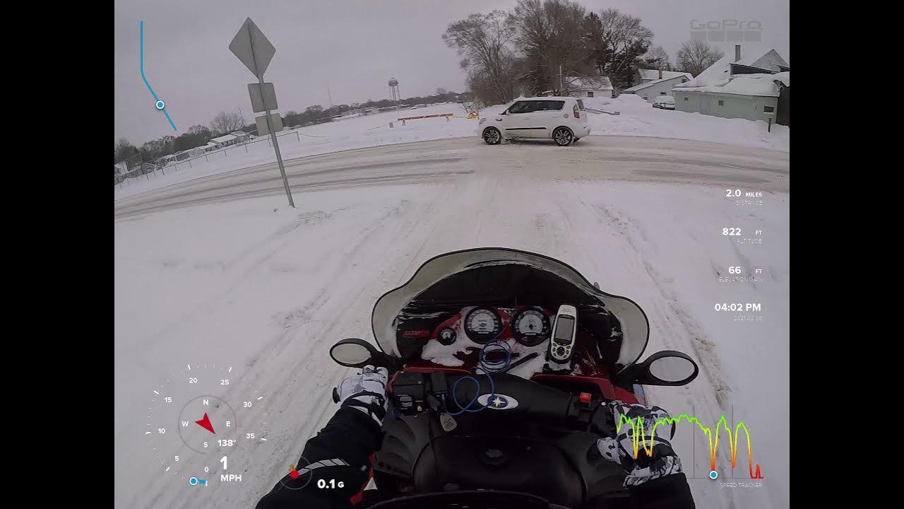 Michigan Snowmobiling Cadillac To Big Rapids / With GPS overlay YouTube