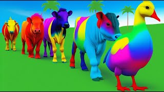 Long Slide Game With Cow Elephant Gorilla Hippopotamus Tiger 3d Animal Game Funny 3d Animals screenshot 4