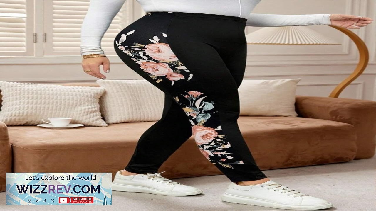 Женские леггинсы большого размера Rosumi с принтом и лоскутным узором, облегающие брюки, SHEIN USA