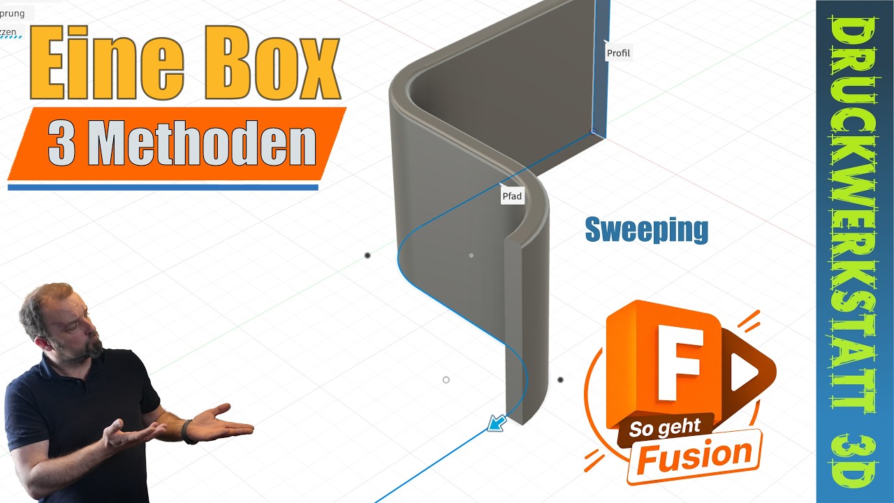 Autodesk Fusion lernen #11: Rechteckige Boxen auf 3 Arten erstellen