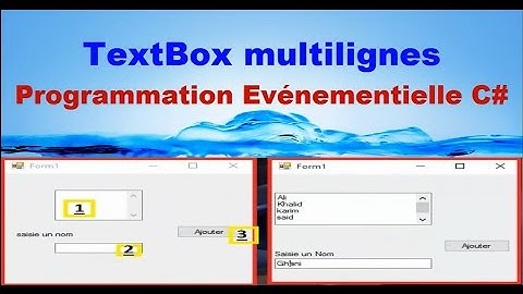TextBox Multilignes En C# Evenementiel(الدرس 4)
