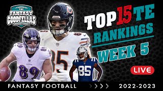 Top 15 Tight Ends Rankings Week 5 - 2023 Fantasy Football #nfl