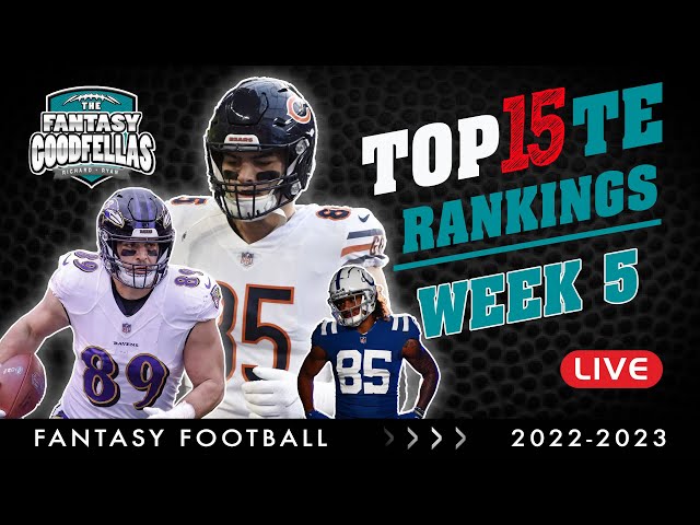 Fantasy Football Tight End rankings - Week 5 (2023)