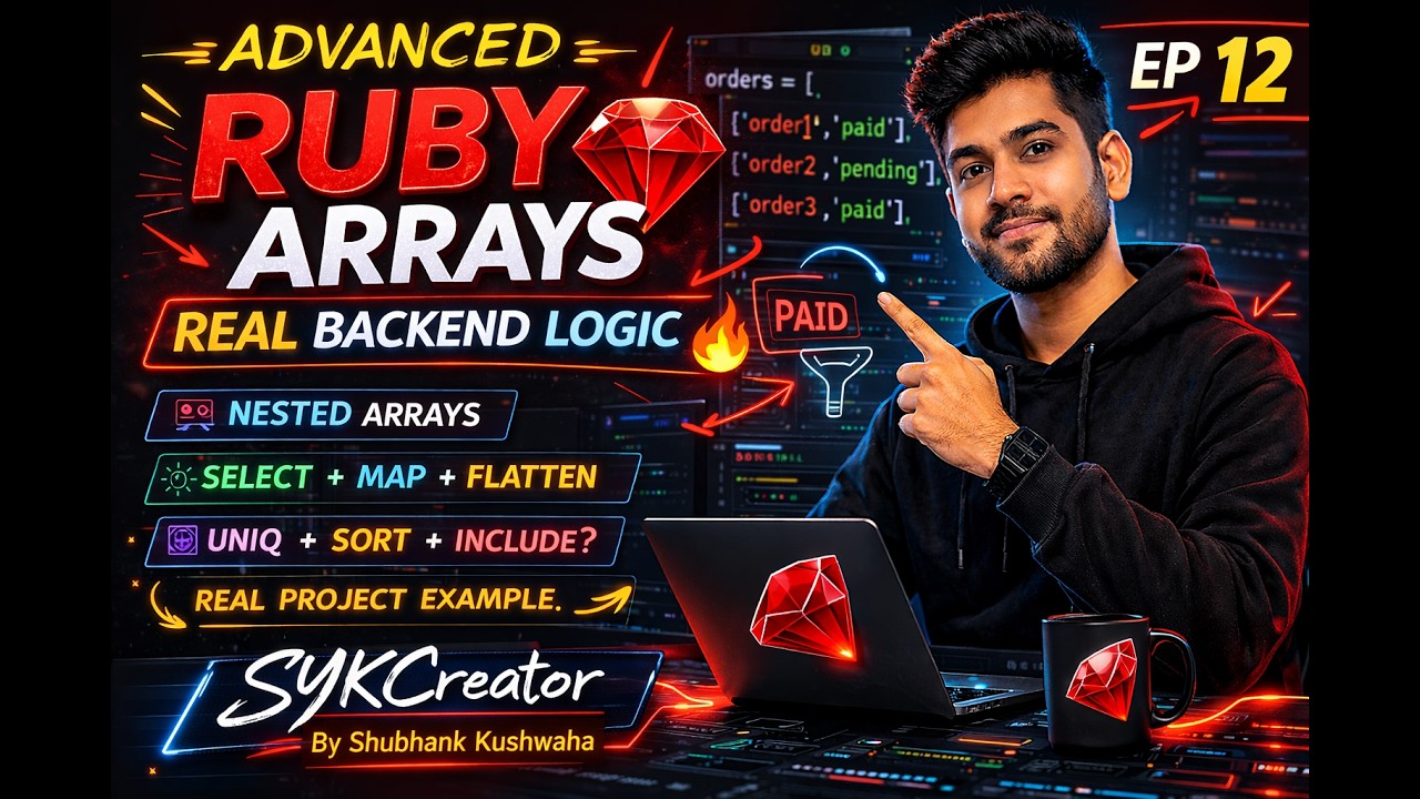 Advanced Ruby Arrays 🔥 | Real Project Logic Explained | EP 12 | SYK ...