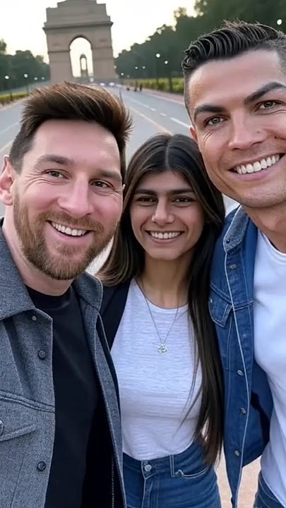 Ronaldo Messi & Mia Khalifa in India #shorts #ronaldo #messi #trending