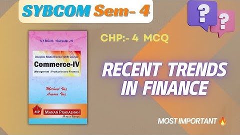 #4. MCQ? | Recent trends in finance | Sybcom| Sem 4 | Prof. Amrita jadhav