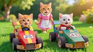🌈🚗 From a Sweet Dream to a Handmade Car: Mama Cat and Ginger Kitten Share Joy with a Friend 💞