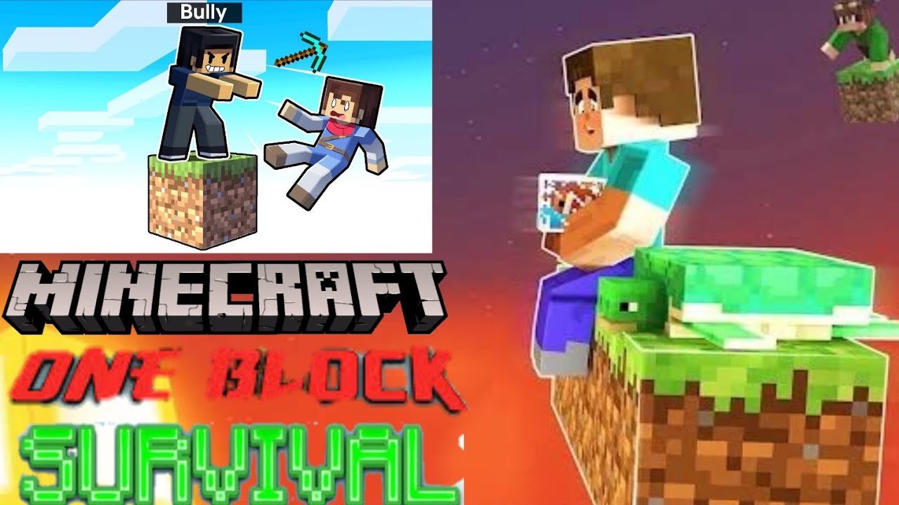 One block survive in minecraft part 1 | with my friends ...