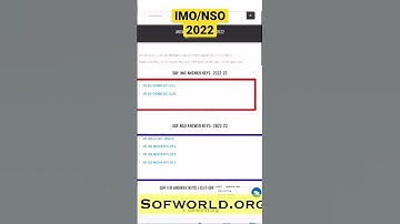 SOF NSO/IMO Science Olympiad 2022 22-23 Answer key Out | IMO Set B key Released #shorts #sof #imo