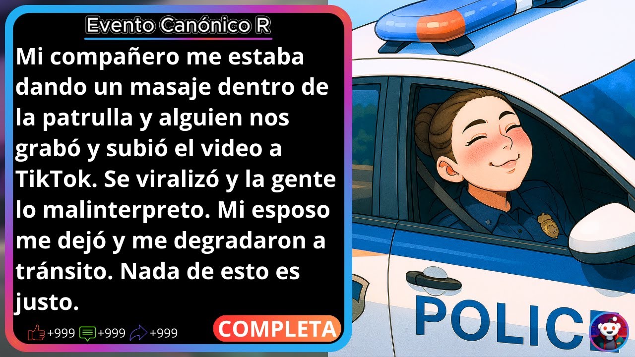Mi compañero me estaba dando un masaje dentro de la patrulla y alguien nos grabó . . .