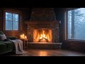 Wind & Fireplace Sounds ☁️ | Cozy Room Ambience 1 Hour