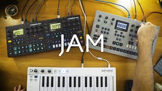 Elektron Jam using Digitakt, Digitone, Analog Four via Overbridge 2, plus Summit and live vocals