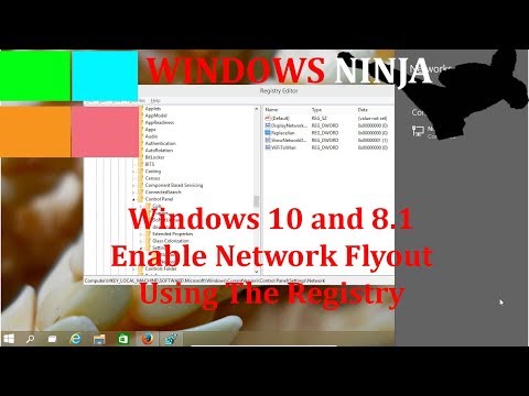 Windows 10 and 8.1 Enable Network Flyout Using The Registry Video Tutorial