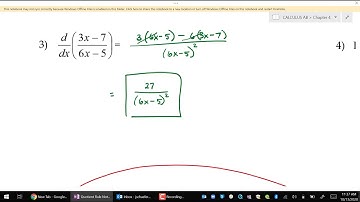 AP Calculus AB: 4.1b Quotient Rule