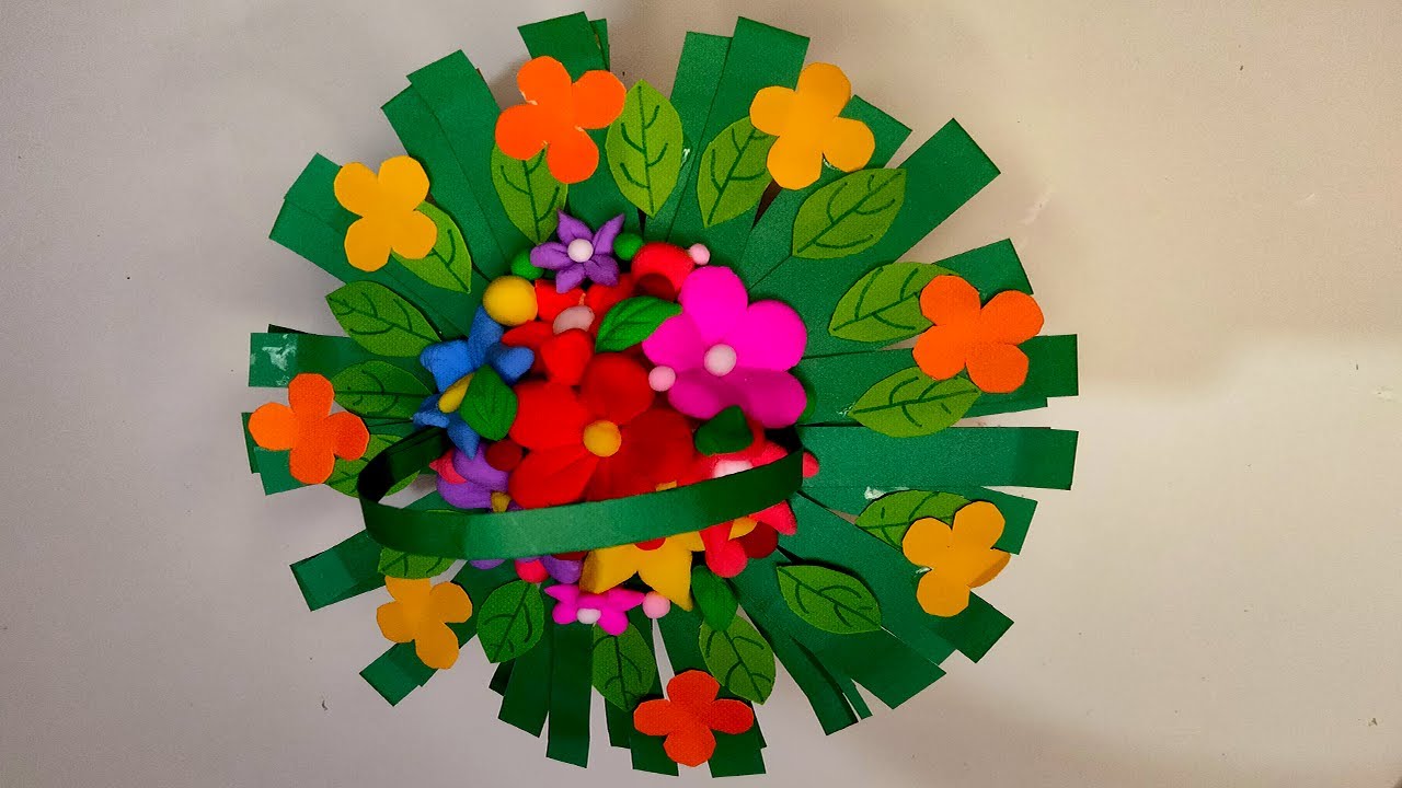 Handmade flower basket making step by step। Moly Art Academy