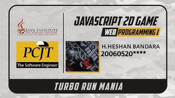 Java Script 2D Game Development | Java Institute | H.Heshan Bandara