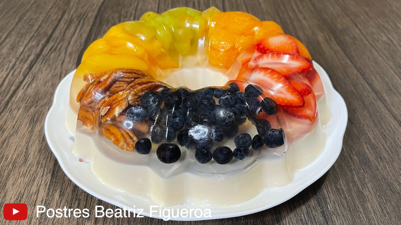 Gelatina de Frutas y Tres Leches🥛 🍓🫐🍑🍊😋