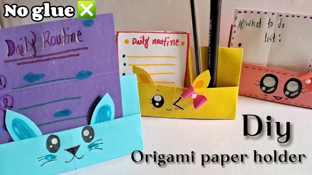 Easy Origami Paper Stand Tutorial | DIY Paper Holder for Desk ...