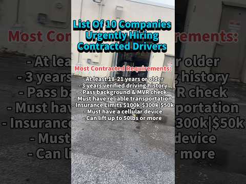10 Companies That Are Urgently Hiring 1099 Drivers #medicalcourier #deliverydriver #owneroperator