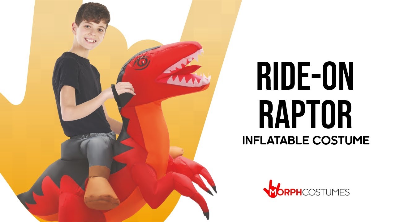 Ride On Raptor Inflatable Costume - YouTube