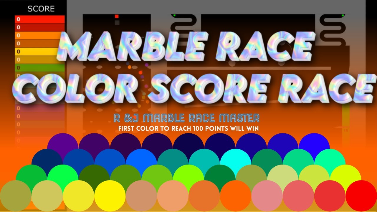 MARBLE RACE COLOR SCORE RACE in Algodoo/ R & J MARBLE RACE MASTER YouTube