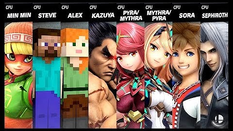 Min Min VS Steve VS Alex VS Kazuya VS Pyra / Mythra VS Mythra / Pyra VS Sora VS Sephiroth Ultimate